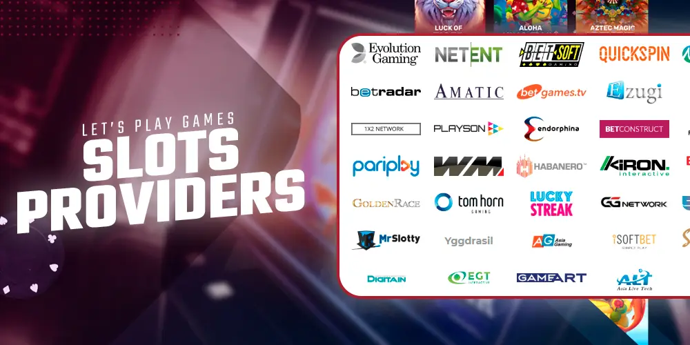Popular casino game providers.